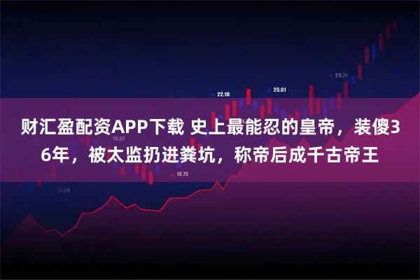 财汇盈配资APP下载 史上最能忍的皇帝，装傻36年，被太监扔进粪坑，称帝后成千古帝王