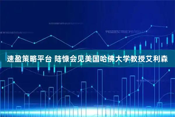 速盈策略平台 陆慷会见美国哈佛大学教授艾利森